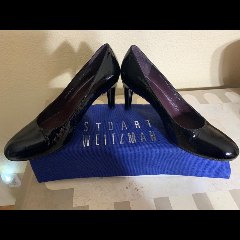 Stuart Weitzman Black Patent Leather Pumps